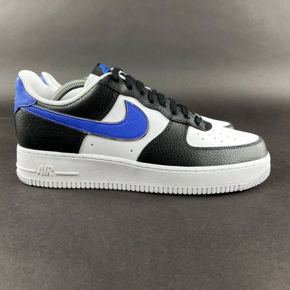 Nike Men's Air Force 1 '07 LV8 Black Game Royal White Shoes DD9784-001 Size 9.5